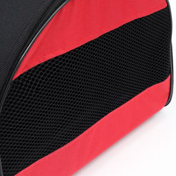 Сумка - переноска для животных, полукруглая с карманоми ПВХ, 37 х 18 х 25 см, красная - Пижон фото 11