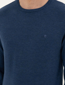 _ndigo Melanj Slim Fit Bisiklet Yaka Basic Triko Kazak - Pierre cardin фото 7