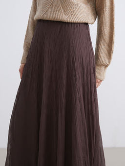 Beli Lastikli Pileli Etek