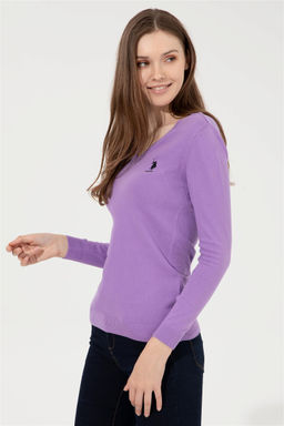 U. S. Polo Assn Женский сиреневый базовый свитер - U.s. polo assn фото 8