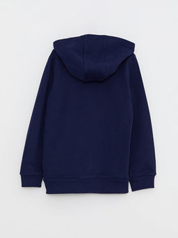 Kap??onlu Basic Uzun Kollu K?z ?ocuk Fermuarl? Sweatshirt