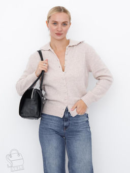 Сумка женская кожаная 98409SP black Velina Fabbiano-Safenta в Новосибирске