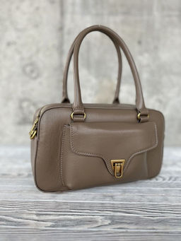 Женская кожаная сумка бочонок 3132 Хаки