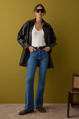 Mavi Yuksek Bel Comfort/Esnek Ispanyol Paca Flare Jeans TWOAW26JE00047