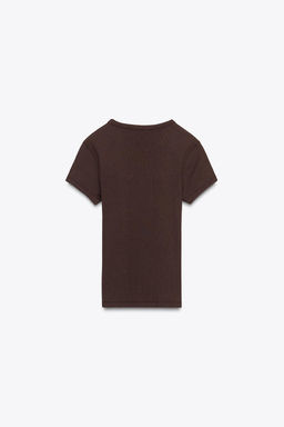RIB SHORT SLEEVE T-SHIRT - Zara фото 2