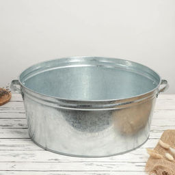 Таз для бани, круглый, оцинкованная сталь, 38 л
