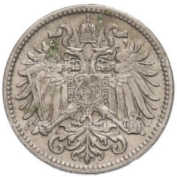 Монета 10 геллеров 1907 года Австрия