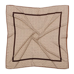 Платок на голову, с абстракцией MAGROM, бежевый, 90 х 90 см, из искусственного шелка