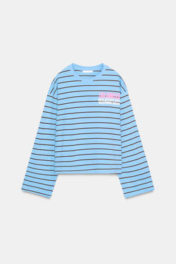 STRIPED T-SHIRT WITH SLOGAN - Zara фото 14