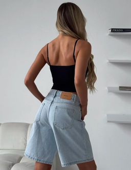 K12829 Джинсовые шорты ГОЛУБОЙ