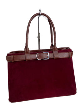 Женская сумка из искусственной замши, цвет бордовый