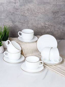 Чайный набор 12 предметов 220 мл Золото / CB210/GD55-6A (White Gold/уп 8/ Цв.к