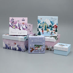 Набор подарочных коробк 6 в 1 С Новым годом, 10 10 6 20 20 11 см