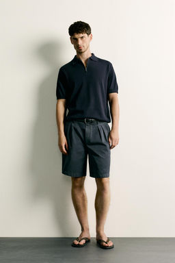 POLO PUNTO REGULAR FIT CREMALLERA / Marino