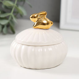 Шкатулка керамика Золотой кролик МИКС 7,5х7,5х7 см