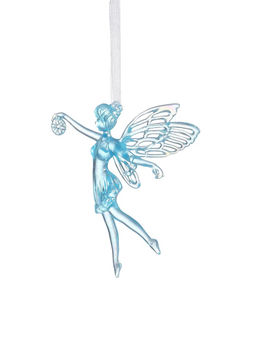 Цена за 2 шт. Ёлочная игрушка Зимнее волшебство. Фея с шариком, 1211.5 см, голубой перелив фото 10
