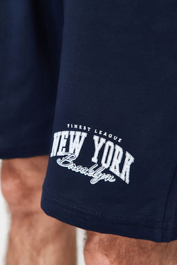 TRENDYOL MAN Lacivert Bask?l? Regular Fit Orme Sortlu Pijama Tak?m? TMNSS24PT00012 - Trendyolmilla фото 6