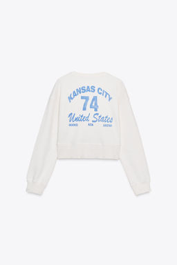 SLOGAN CROP SWEATSHIRT - Zara фото 15