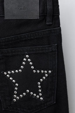 WIDE-LEG JEANS WITH STAR STUDS - Zara фото 4