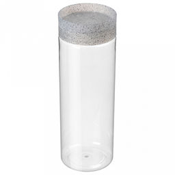 Емкость для сыпучих продуктов пластмассовый "Asti" 1,5л, д9,2см, h27см, гранит светло-серый (Россия)