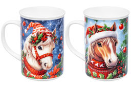 Набор 2 кружек 360 мл 11,5*7,5*11,5 см Новогодняя лошадь, фарфор - Elan gallery фото 6
