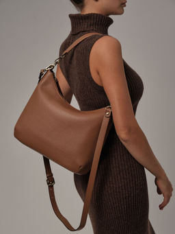 Сумка кожаная на плечо Azaro 3405 светлый орех