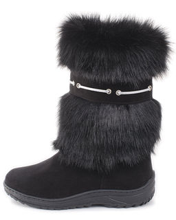 Унты женские на литой подошве., Черные.