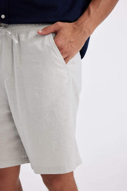 Шорты-бермуды из смесового льна Relax Fit - Defacto фото 4