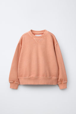 SUDADERA LISA GARMENT DYE / Naranja - Zara фото 4