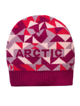 Шапка вязаная брусникасирень