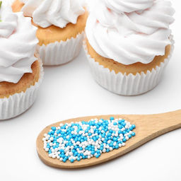 Цена за 2 шт. Посыпка кондитерская с мягким центром Бисер: белая, голубая, 50 г - Кондимир фото 2