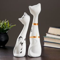 Набор фигурок керамика Love Коты, 2 шт., белые, 7?9?29 см