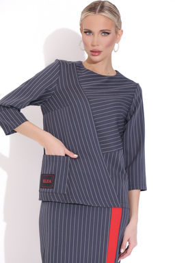 Костюм Элегантная леди (полоска/трюфель) - Эльза фото 2