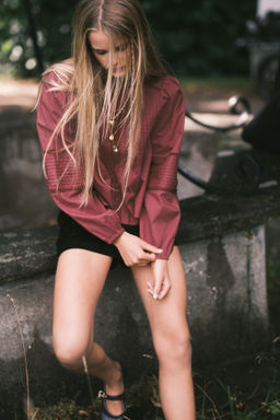 Blusa de algod?n con jaretas - H&m фото 6