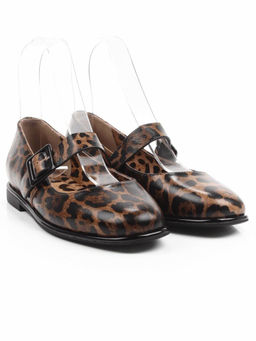 06-B4A-5PC BLACK/LEOPARD Туфли женские (натуральная кожа)