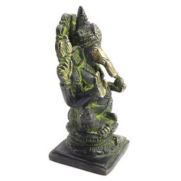 Ганеш благославляющий на процветание и удачу бронза 12см-8см 9348гр