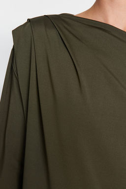 Trendyolmilla Siyah Asimetrik Yaka Dokumlu Esnek Orme Bluz TWOAW21BZ1383  фото 12