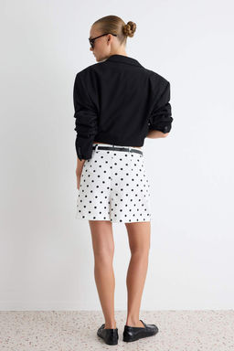 Siyah Puantiye Desen Dokuma _ort & Bermuda TWOAW27SR00004
