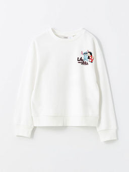 Lilo ve Stitch Bask?l? Uzun Kollu K?z ?ocuk Sweatshirt ve Tayt - Waikiki фото 2