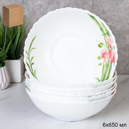 Набор суповых тарелок 6 штук 650 мл 175 мм / O302007CE BB405 /уп 4/ Орхидея