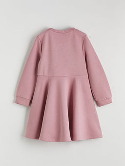 Bisiklet Yaka Bask?l? K?z ?ocuk Elbise