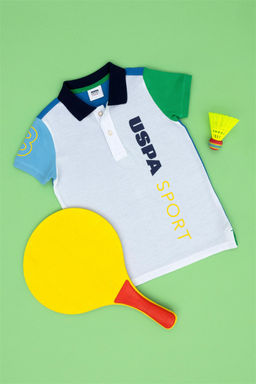 U. S. Polo Assn Белая футболка с воротником-поло для мальчика