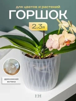 Горшок для орхидей 2,3л d157 h152мм прозрачный Des