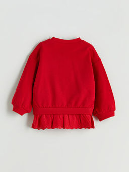 Bisiklet Yaka Nak??l? K?z ?ocuk Sweatshirt