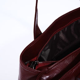 Сумка-мешок на молнии цвет бордовый - Simaland фото 5