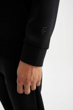 DeFactoFit Спортивная толстовка стандартного кроя с воротником-стойкой и полумолнией  фото 6