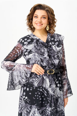 Платье Anastasia Mak 1280 серый+черный мультиколор  фото 5