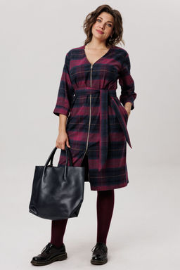 Платье ANELLI 1728-Р винная геометрия