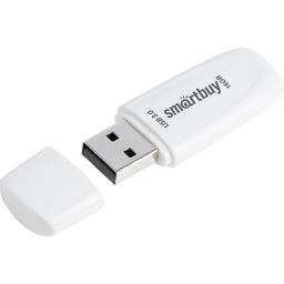 Флешка Smartbuy 016GB3SCW, 16 Гб, USB3.0, чтение до 100 Мб/с, запись до 40 Мб/с, белая
