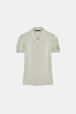 CAMISA SATINADA / Verdoso - Zara фото 6